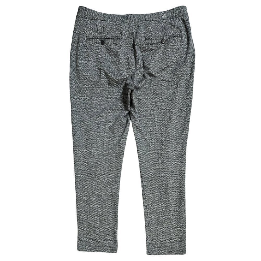Zara Gray Herringbone Inner Drawstring Ankle Trou… - image 3